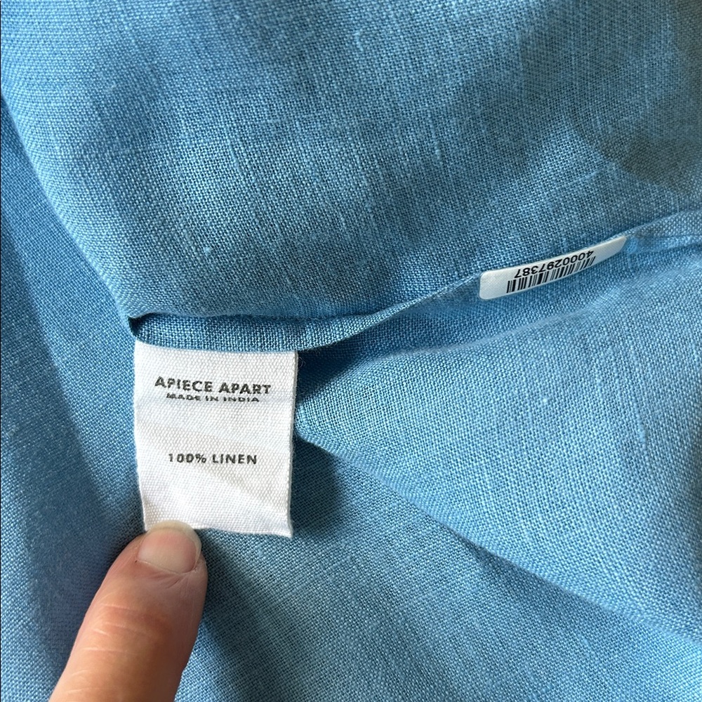 Apiece Apart- Sollar button up linen top in Robin Blue - Picture 9 of 9